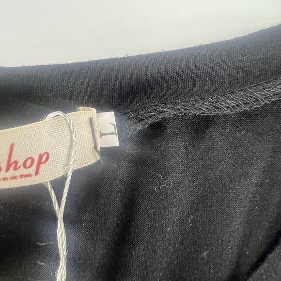 Roshop Distressed American Flag Black T-Shirt Women’s Size L - Picture 6 of 11